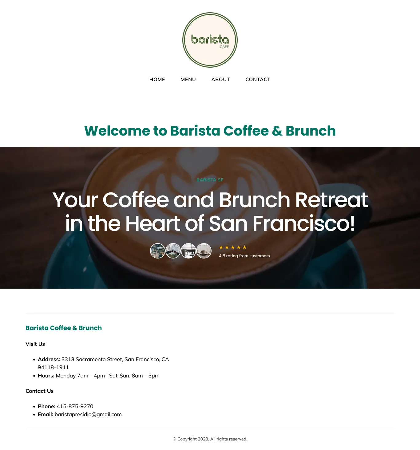 Barista Coffee Brunch
